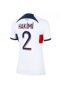 Paris Saint-Germain Achraf Hakimi #2 Jalkapallovaatteet Naisten Vieraspaita 2023-24 Lyhythihainen